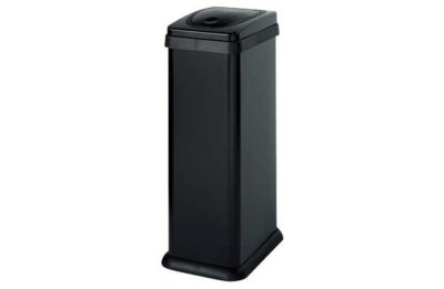 HOME 30 Litre Rectangular Press Top Kitchen Bin - Black.